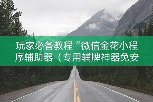 玩家必备教程“微信金花小程序辅助器（专用辅牌神器免安装）