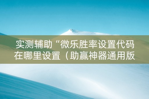 实测辅助“微乐胜率设置代码在哪里设置（助赢神器通用版）