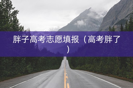 胖子高考志愿填报（高考胖了）