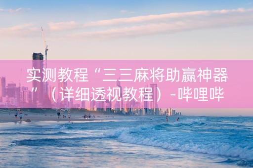 实测教程“三三麻将助赢神器”（详细透视教程）-哔哩哔哩