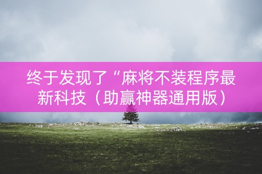 终于发现了“麻将不装程序最新科技（助赢神器通用版）