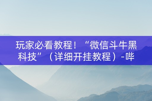 玩家必看教程！“微信斗牛黑科技”（详细开挂教程）-哔哩哔哩