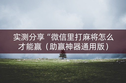 实测分享“微信里打麻将怎么才能赢（助赢神器通用版）