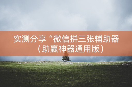 实测分享“微信拼三张辅助器（助赢神器通用版）