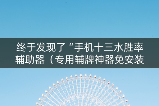 终于发现了“手机十三水胜率辅助器（专用辅牌神器免安装）