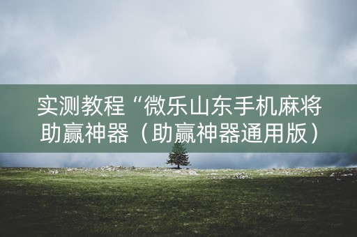 实测教程“微乐山东手机麻将助赢神器（助赢神器通用版）