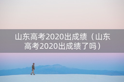 山东高考2020出成绩（山东高考2020出成绩了吗）