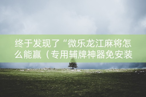 终于发现了“微乐龙江麻将怎么能赢（专用辅牌神器免安装）