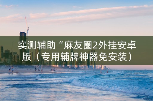 实测辅助“麻友圈2外挂安卓版（专用辅牌神器免安装）