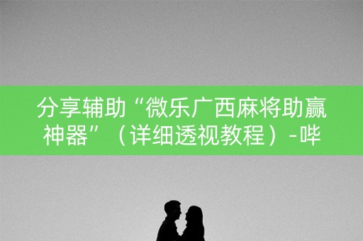 分享辅助“微乐广西麻将助赢神器”（详细透视教程）-哔哩哔哩