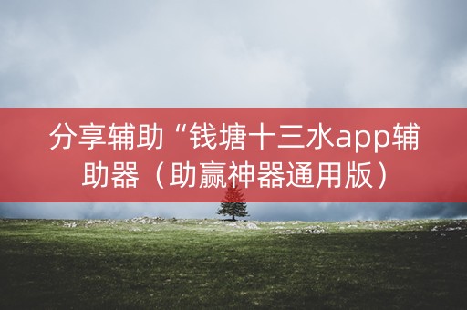 分享辅助“钱塘十三水app辅助器（助赢神器通用版）