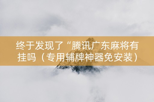 终于发现了“腾讯广东麻将有挂吗（专用辅牌神器免安装）