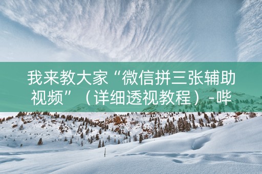 我来教大家“微信拼三张辅助视频”（详细透视教程）-哔哩哔哩