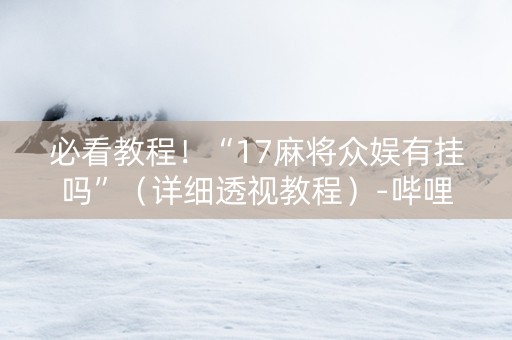 必看教程！“17麻将众娱有挂吗”（详细透视教程）-哔哩哔哩