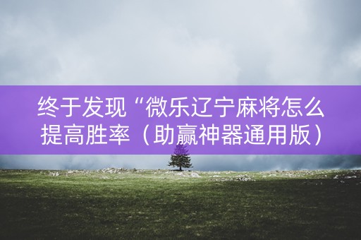 终于发现“微乐辽宁麻将怎么提高胜率（助赢神器通用版）