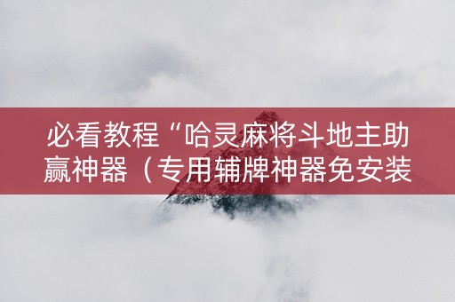 必看教程“哈灵麻将斗地主助赢神器（专用辅牌神器免安装）