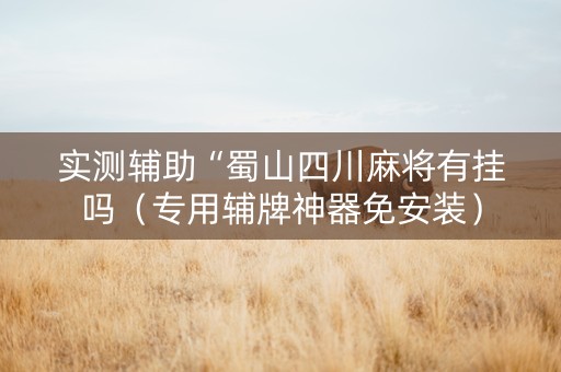 实测辅助“蜀山四川麻将有挂吗（专用辅牌神器免安装）