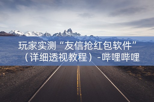 玩家实测“友信抢红包软件”（详细透视教程）-哔哩哔哩