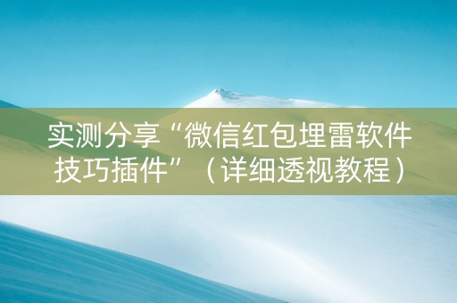 实测分享“微信红包埋雷软件技巧插件”（详细透视教程）-哔哩哔哩