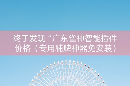 终于发现“广东雀神智能插件价格（专用辅牌神器免安装）