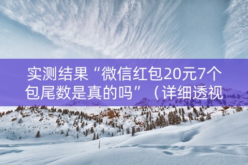 实测结果“微信红包20元7个包尾数是真的吗”（详细透视教程）-哔哩哔哩
