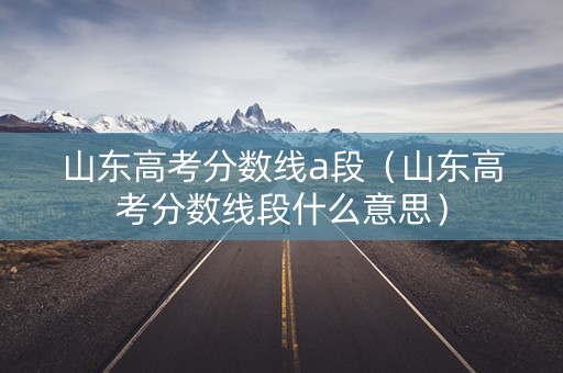 山东高考分数线a段（山东高考分数线段什么意思）