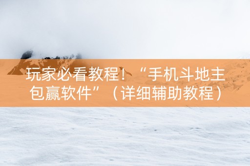 玩家必看教程！“手机斗地主包赢软件”（详细辅助教程）-哔哩哔哩
