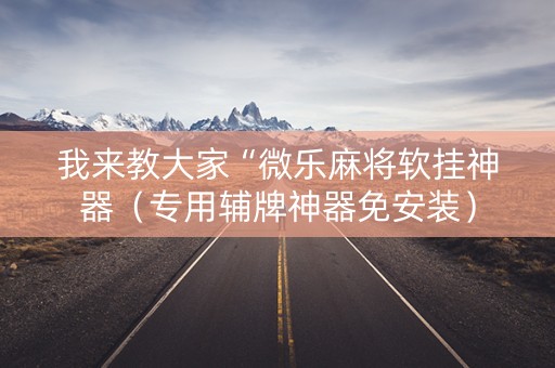 我来教大家“微乐麻将软挂神器（专用辅牌神器免安装）