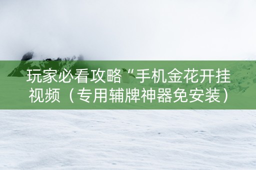 玩家必看攻略“手机金花开挂视频（专用辅牌神器免安装）