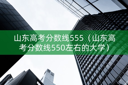 山东高考分数线555（山东高考分数线550左右的大学）