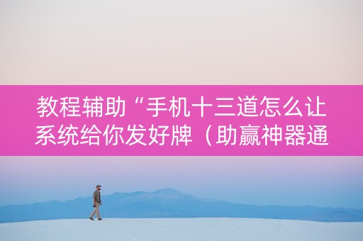 教程辅助“手机十三道怎么让系统给你发好牌（助赢神器通用版）