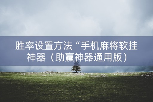 胜率设置方法“手机麻将软挂神器（助赢神器通用版）