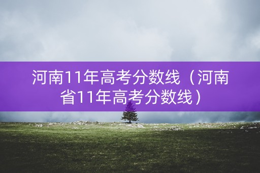 河南11年高考分数线（河南省11年高考分数线）