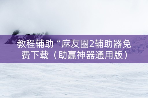 教程辅助“麻友圈2辅助器免费下载（助赢神器通用版）