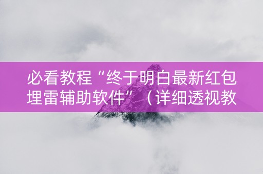 必看教程“终于明白最新红包埋雷辅助软件”（详细透视教程）-哔哩哔哩