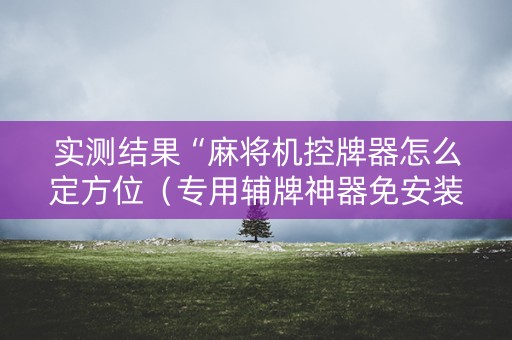实测结果“麻将机控牌器怎么定方位（专用辅牌神器免安装）