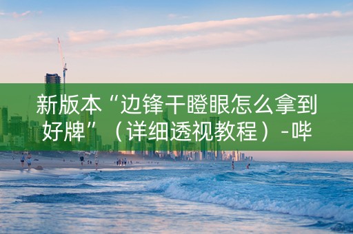 新版本“边锋干瞪眼怎么拿到好牌”（详细透视教程）-哔哩哔哩