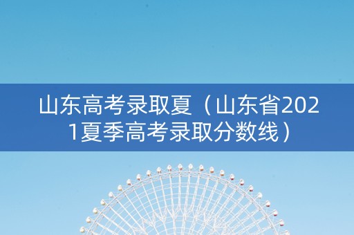山东高考录取夏（山东省2021夏季高考录取分数线）