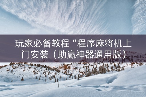 玩家必备教程“程序麻将机上门安装（助赢神器通用版）