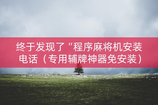 终于发现了“程序麻将机安装电话（专用辅牌神器免安装）