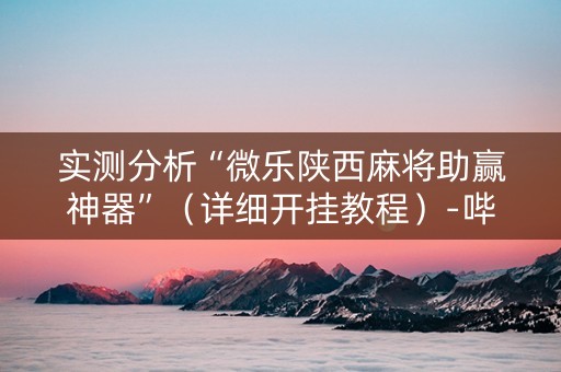 实测分析“微乐陕西麻将助赢神器”（详细开挂教程）-哔哩哔哩