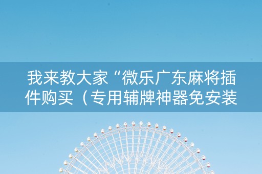 我来教大家“微乐广东麻将插件购买（专用辅牌神器免安装）