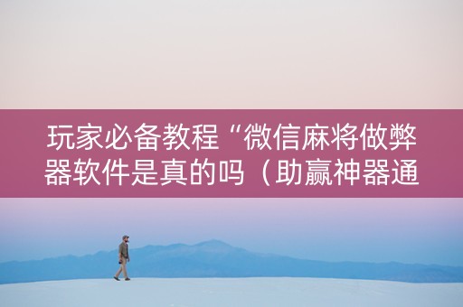 玩家必备教程“微信麻将做弊器软件是真的吗（助赢神器通用版）
