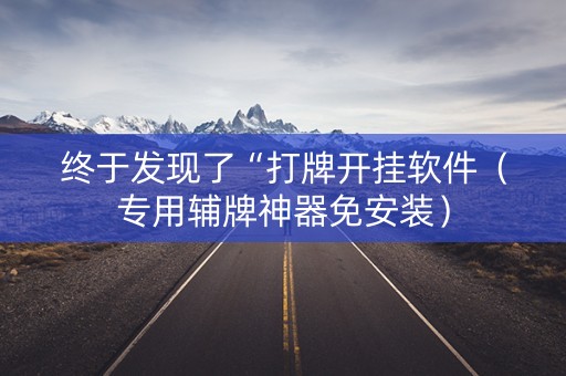 终于发现了“打牌开挂软件（专用辅牌神器免安装）