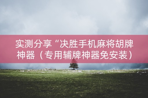 实测分享“决胜手机麻将胡牌神器（专用辅牌神器免安装）