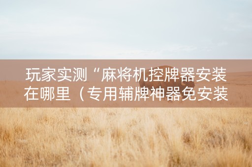 玩家实测“麻将机控牌器安装在哪里（专用辅牌神器免安装）