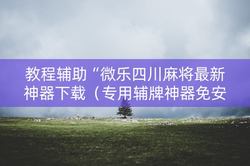教程辅助“微乐四川麻将最新神器下载（专用辅牌神器免安装）