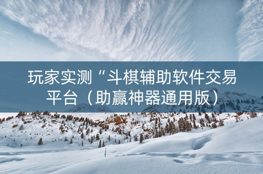 玩家实测“斗棋辅助软件交易平台（助赢神器通用版）