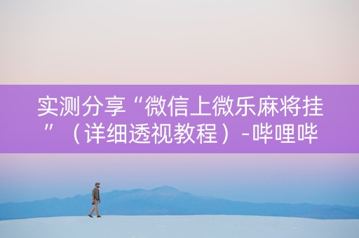 实测分享“微信上微乐麻将挂”（详细透视教程）-哔哩哔哩