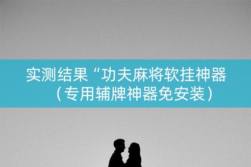 实测结果“功夫麻将软挂神器（专用辅牌神器免安装）